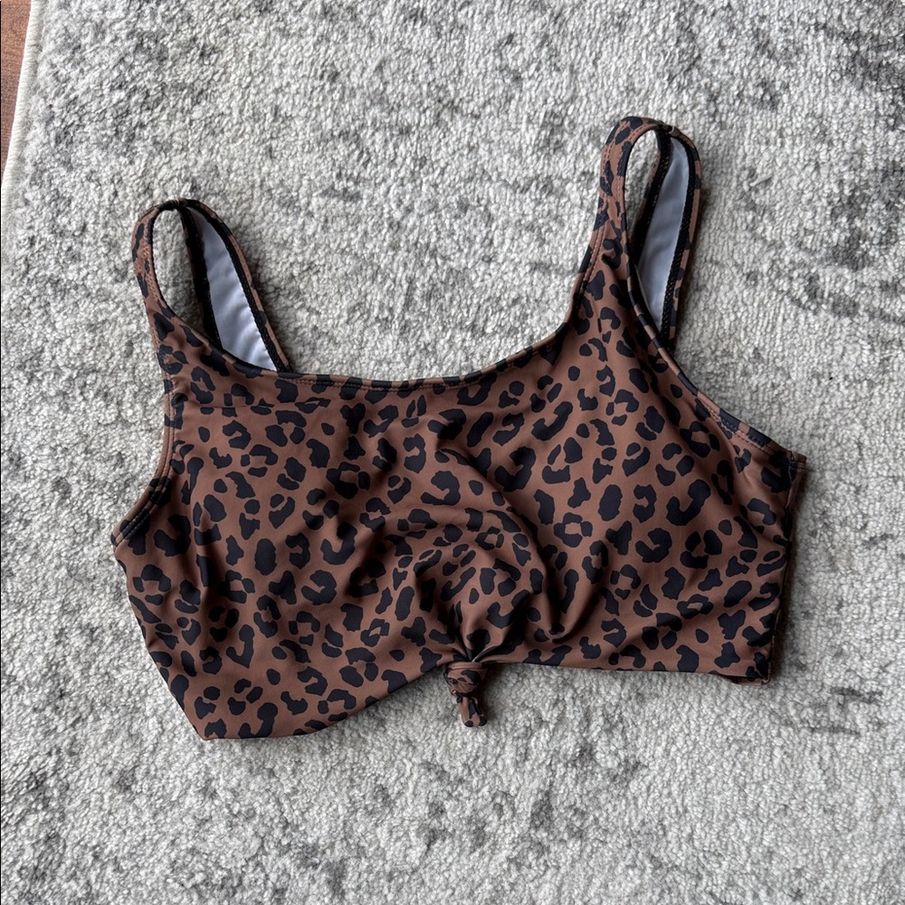 Leopard Print Bikini Top